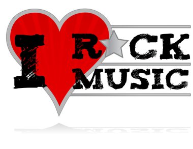 I love rock music design heart over a white background. clipart