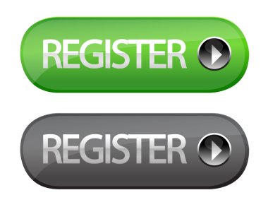 Register button isolated over a withe background clipart