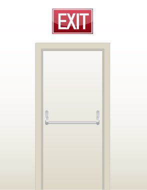 Emergency exit door illustration design clipart