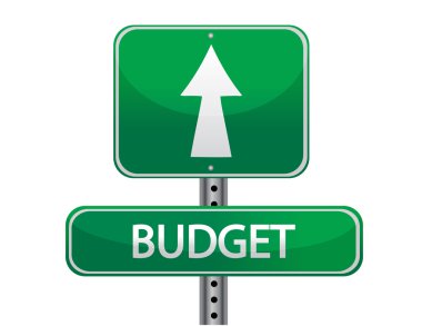 Budget street sign illustration isolated over white clipart