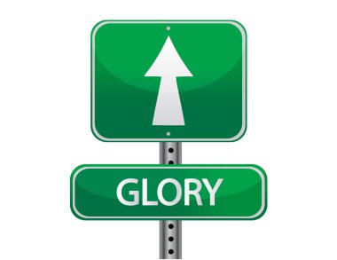 Glory street sign isolated over a white background clipart