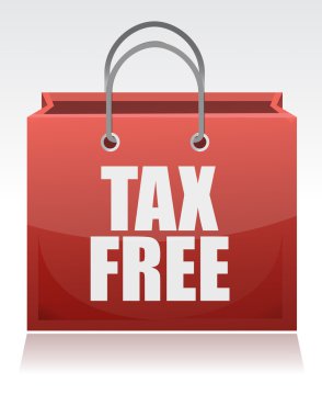 Tax free shopping bag over a white background clipart
