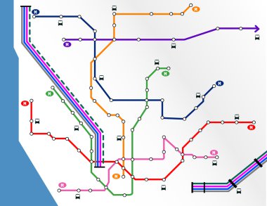 Subway map clipart