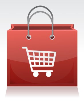 Shopping cart illustration design with a shopping cart design on it clipart