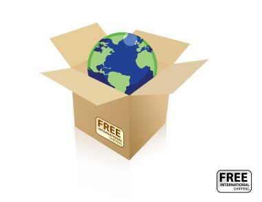 Shipping world box clipart