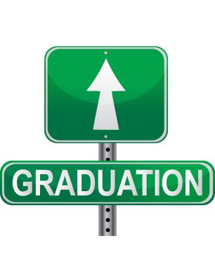 Graduation street sign over a white background clipart