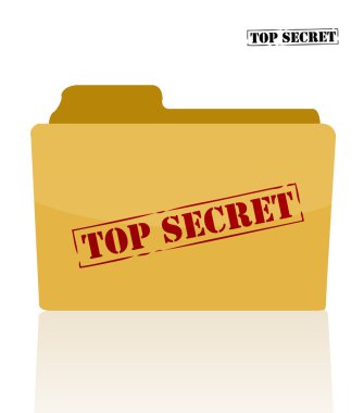 Secret document folder with top secret printed on face clipart