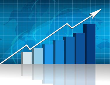 Business graph with world background File also available clipart