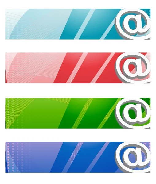 Ψηφιακή banners στο Διαδίκτυο σε τέσσερα διαφορετικά χρώματα. — Φωτογραφία Αρχείου