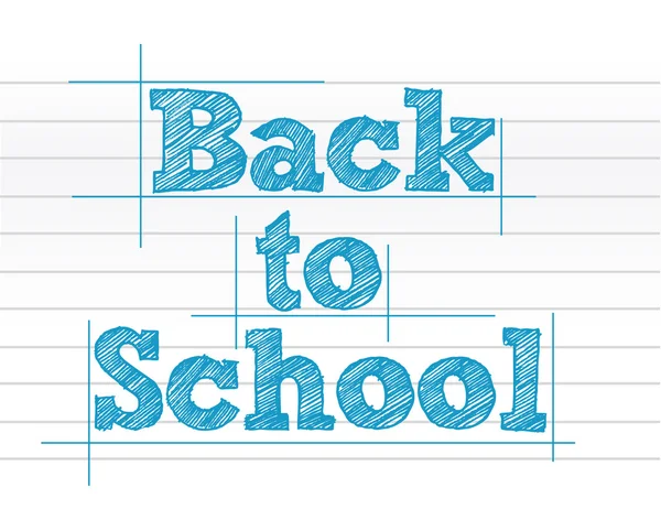Powrót do szkoły znak na notatnik papier — Zdjęcie stockowe