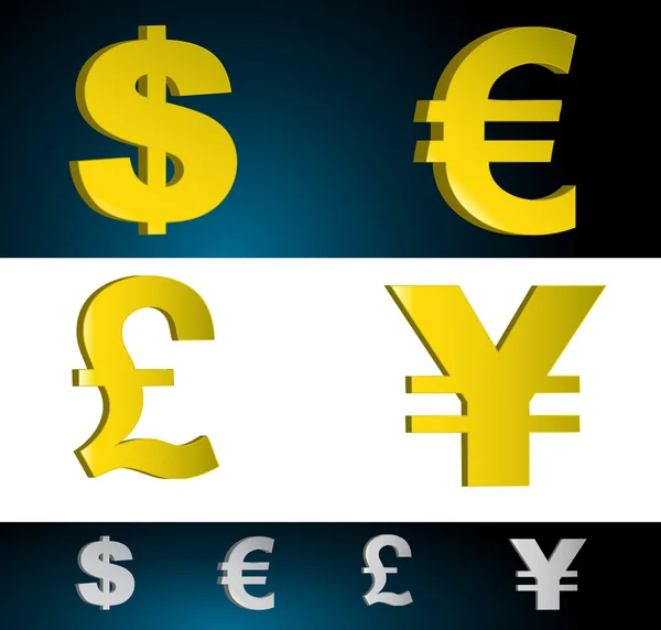 Peníze měnové symboly. — Stock fotografie