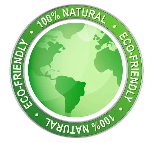 Sinal ecológico e símbolo isolado sobre um fundo branco / Produ verde — Fotografia de Stock