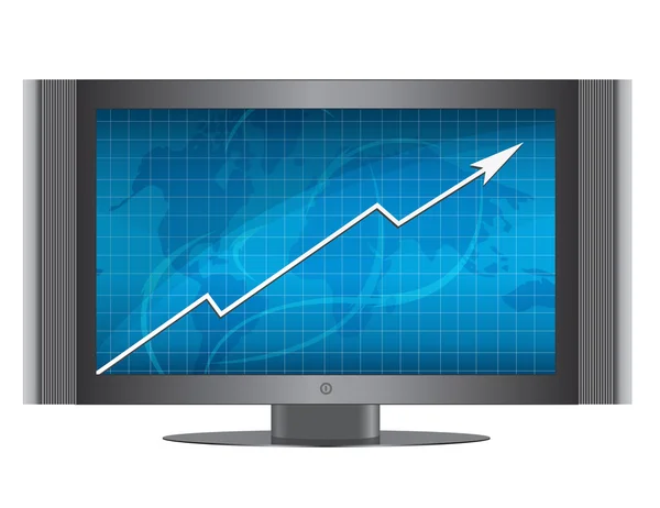 Gráfico no monitor — Fotografia de Stock
