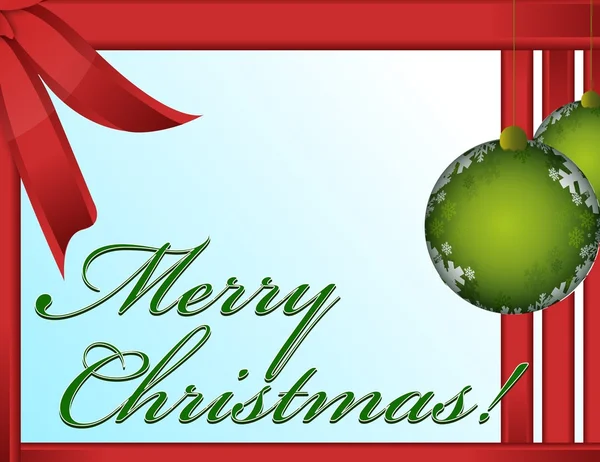 장식 빨간색, 초록색 장식물으로 꾸민 크리스마스 인사말 카드 — 스톡 사진