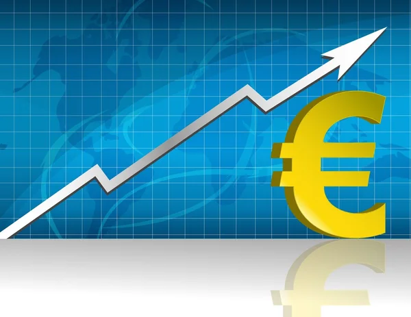 Euro valuta kereskedési grafikon. — Stock Fotó