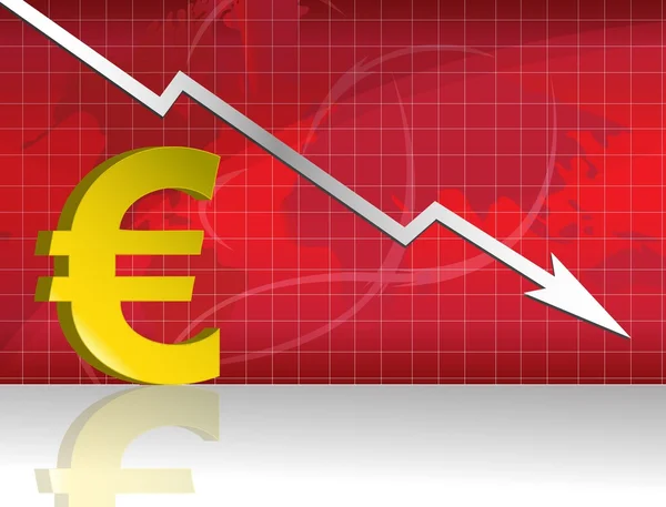 Графік втрати євро — стокове фото