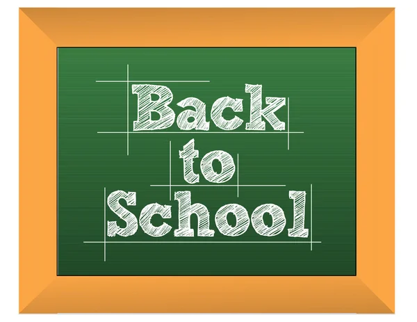 Classroom blackboard with the message back to school isolated over white — Stock Photo, Image