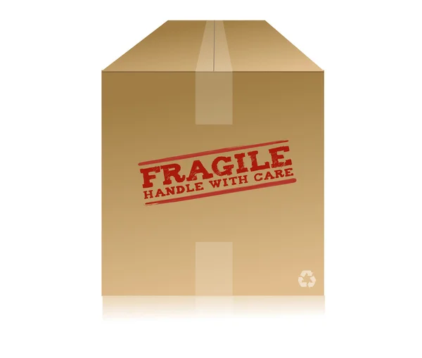 Mango frágil con caja de cuidado —  Fotos de Stock