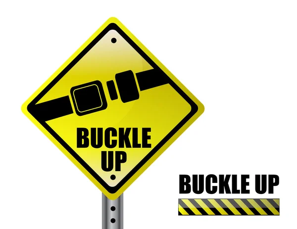 Detail metal buckle up street sign isolated over a white background — Stock Photo, Image
