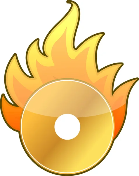 Burning CD DVD icon over a white background — Stock Photo, Image