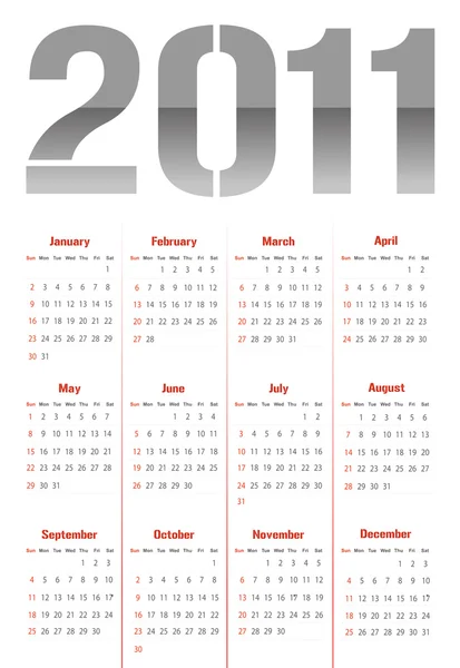 Calendário para 2011 — Fotografia de Stock