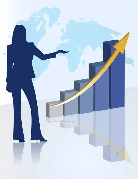 Female chart business presentation — Stock Photo, Image