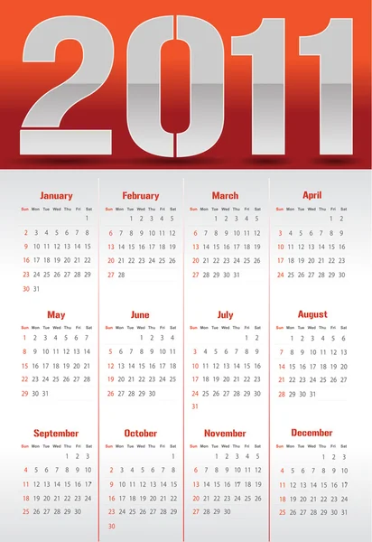 Kalender för 2011 — Stockfoto