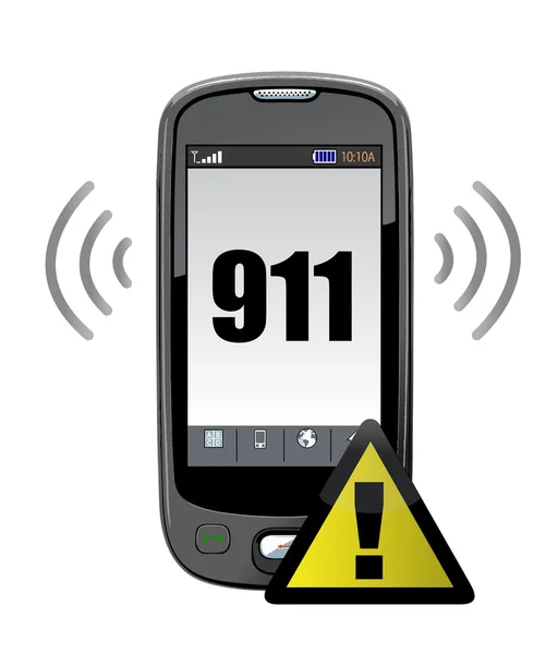 911 acil durum çağrısı illüstrasyon tasarımı üzerinde beyaz — Stok fotoğraf