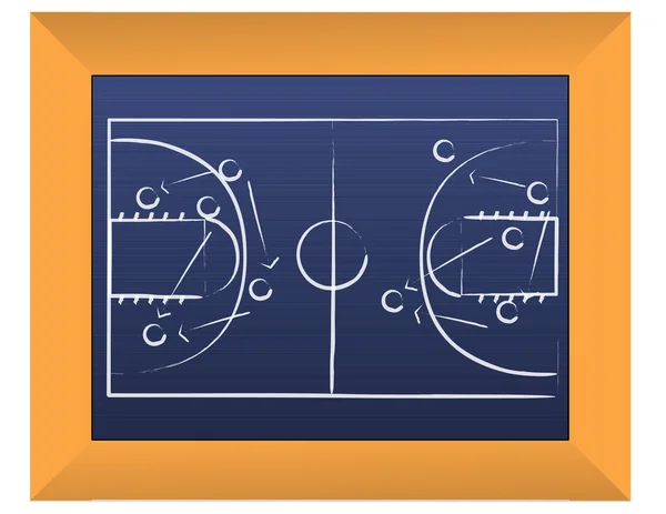 Basket topu strateji blackboard illüstrasyon tasarımı — Stok fotoğraf
