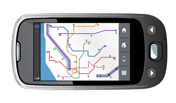 Ilustración de un GPS portátil para un coche aislado sobre un fondo blanco . —  Fotos de Stock
