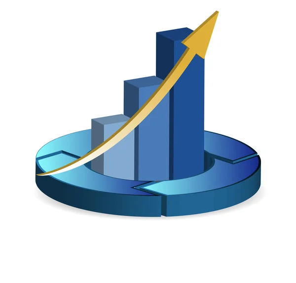 Pastel y barra azul gráfico de negocios —  Fotos de Stock