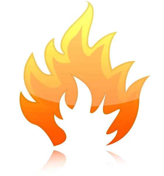 Иллюстрация огненного пламени на белом фоне . — стоковое фото