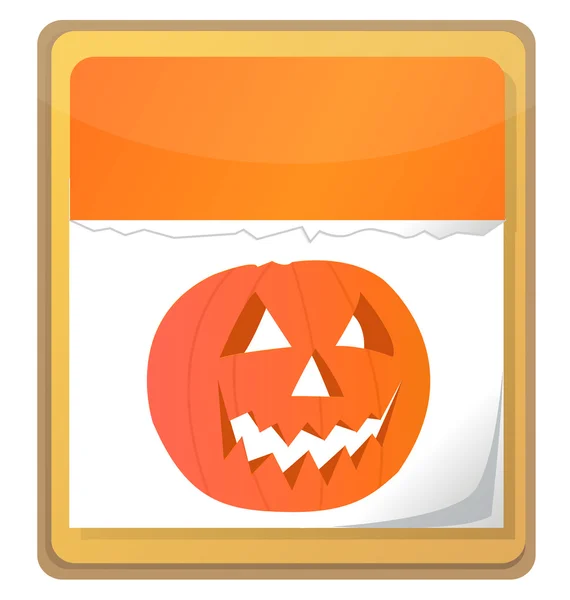 Halloween pumpa kalenderikonen isolerad på vit bakgrund. — Stockfoto