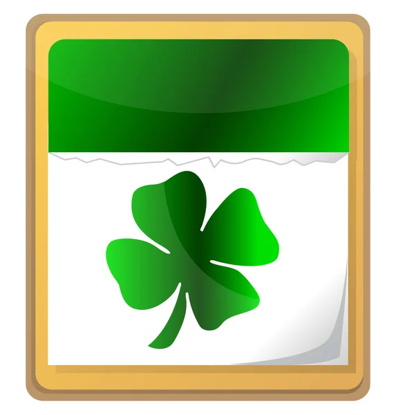Calendar with clover leaf. St. Patrick's day icon. — Stock Photo, Image