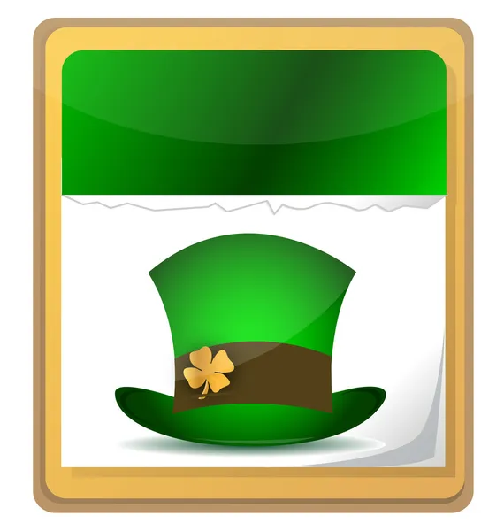 Hat for St. Patrick on calendar — Stock Photo, Image