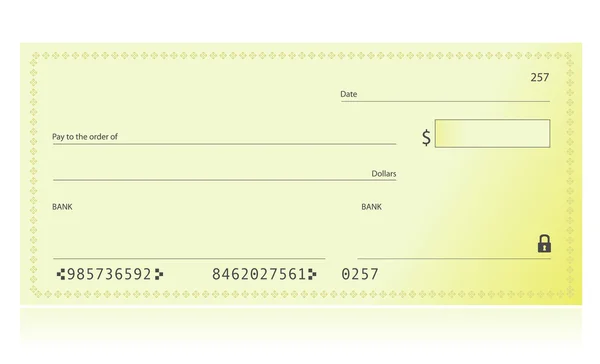 Bank Check ilustração isolada sobre um fundo branco — Fotografia de Stock