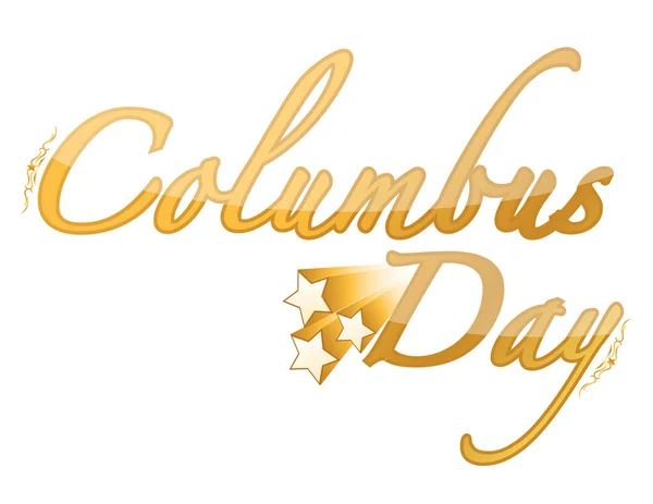 Signo del Día de Colón de Oro — Foto de Stock