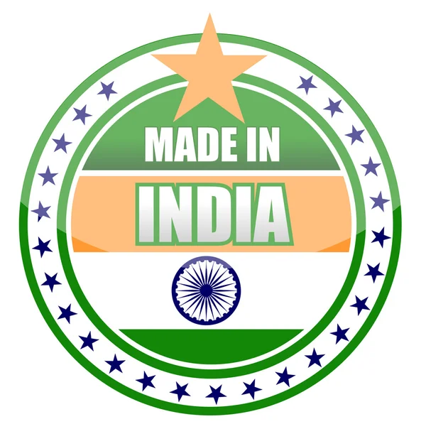 Made in india stamp isolated over a white background. — Stock Photo, Image