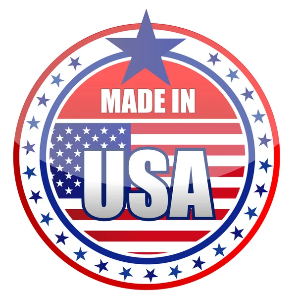 Illustrazione circolare fatta in francobollo USA isolato su uno sfondo bianco . — Foto Stock