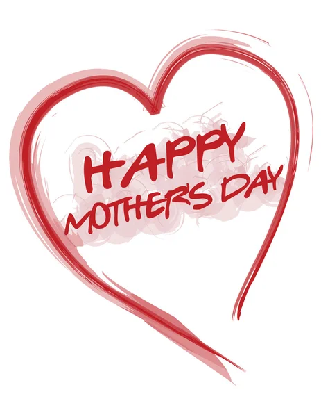 Happy Mothers day love heart isolated over a white background — Stock Photo, Image