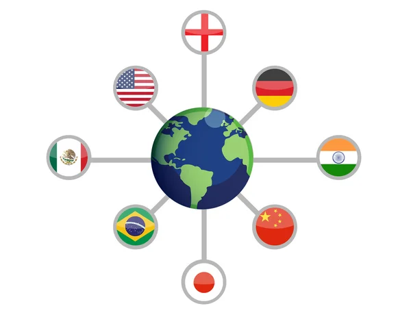 世界ネットワーク接続概念グラフ — ストック写真