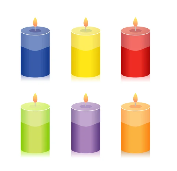 Conjunto de velas coloridas ilustração design isolado sobre um fundo branco — Fotografia de Stock