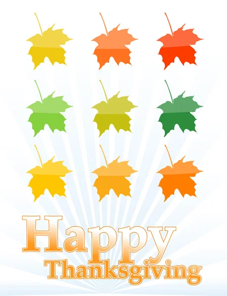 Happy thanksgiving leafs kort — Stockfoto