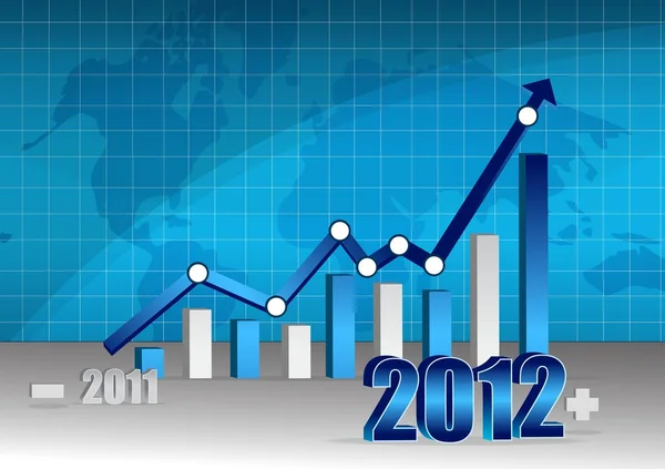 Успешный бизнес-график 2011-2012 гг. — стоковое фото