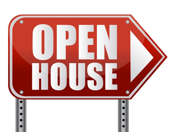 Open house sign isolated over a white background. — Stock Photo, Image