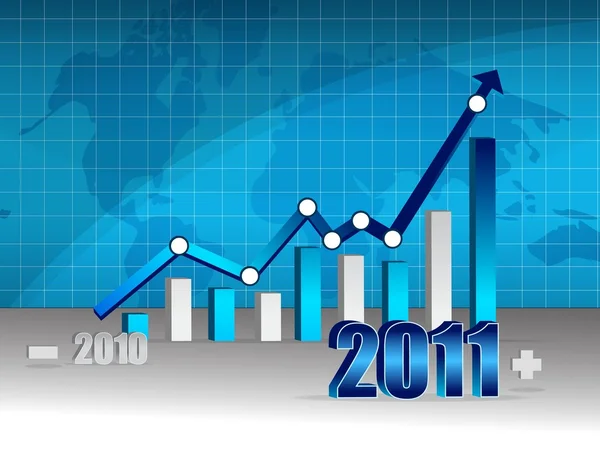 Успешный бизнес-график 2010-2011 гг. — стоковое фото