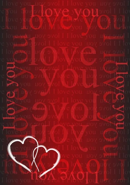 Te quiero San Valentín fondo del día con dos corazones amorosos —  Fotos de Stock
