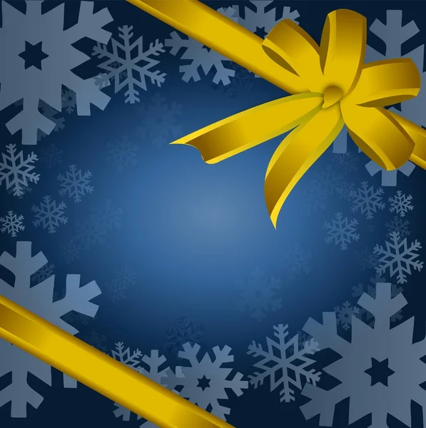 Detail illustration of gold christmas gift, ribbon, bow — Stock Photo, Image