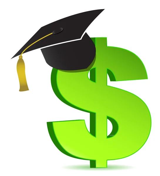 Education and dollar sign — Stock Photo, Image