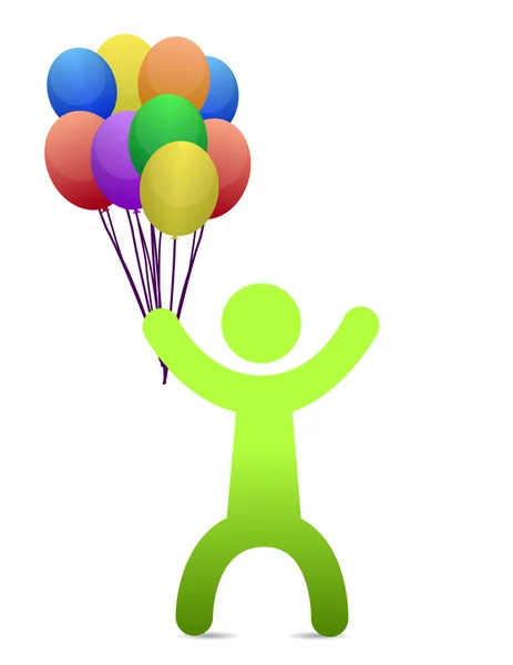 Mann mit Luftballons — Stockfoto